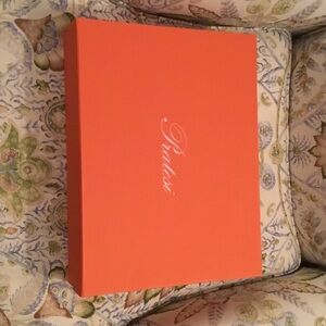 Coral-Orange Shoe Box with White Tissue